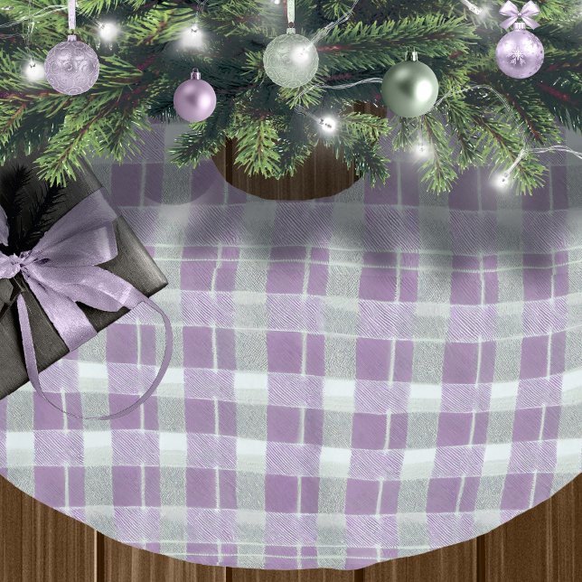 Purple Green Christmas Pattern#7 ID1009 Brushed Polyester Tree Skirt (Creator Uploaded)