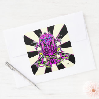 Purple green dark magic mask v3 square sticker