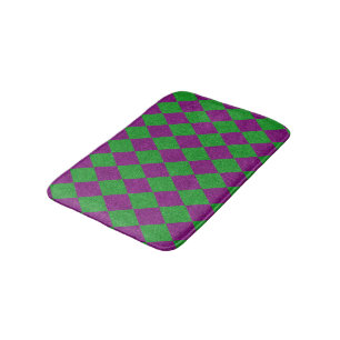 Purple & Green Diamond Glitter Bath Mat