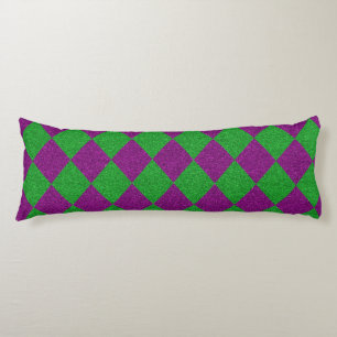 Purple & Green Diamond Glitter Body Pillow