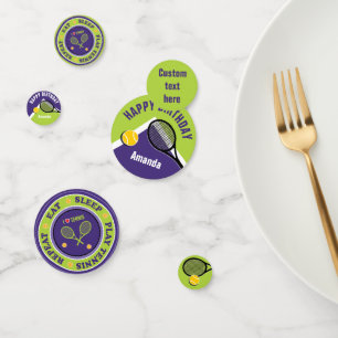Purple  - green Eat, sleep, play tennis Confetti