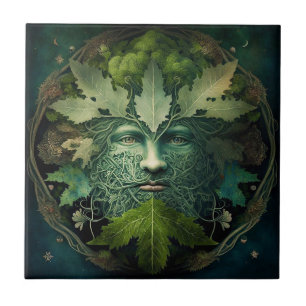 Purple Green Fairy Fantasy Art Ceramic Tile