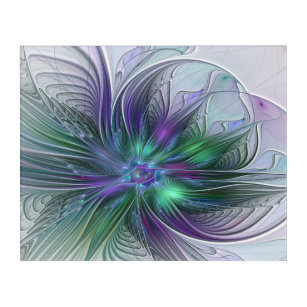Purple Green Flower Modern Abstract Art Fractal