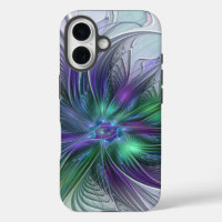 Purple Green Flower Modern Abstract Art Fractal