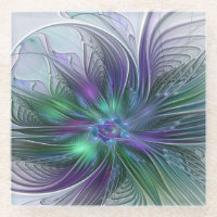 Purple Green Flower Modern Abstract Art Fractal