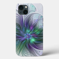 Purple Green Flower Modern Abstract Art Fractal