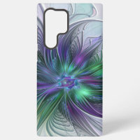 Purple Green Flower Modern Abstract Art Fractal