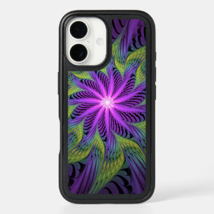 Purple Green Flower Modern Abstract Fractal Art