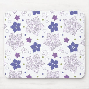 Purple & Green flower pattern Mouse Pad