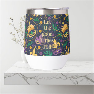 Purple Green Gold Mardi Gras Mask Fleur-de-lis 