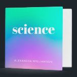 Purple Green Gradient Name Science School Subject  Binder<br><div class="desc">Personalized Purple Green Abstract Gradient Name Science School Subject 3 ring binder</div>
