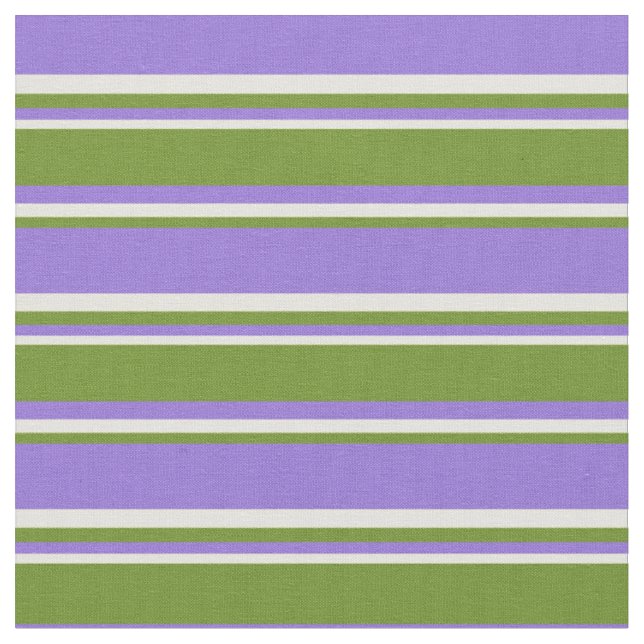 Purple, Green & Light Yellow Coloured Stripes Fabric (Close Up)