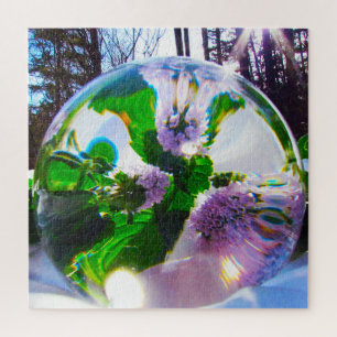 Purple & Green Mint Flower 20" x 20" 676 pieces Jigsaw Puzzle