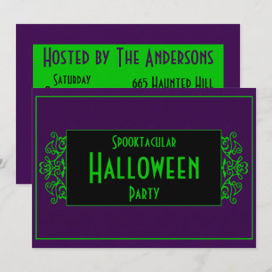 Purple & Green Neon Invitation