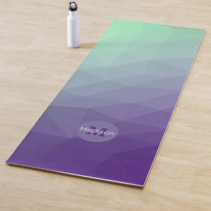 Purple green ombre geometric mesh pattern Monogram Yoga Mat