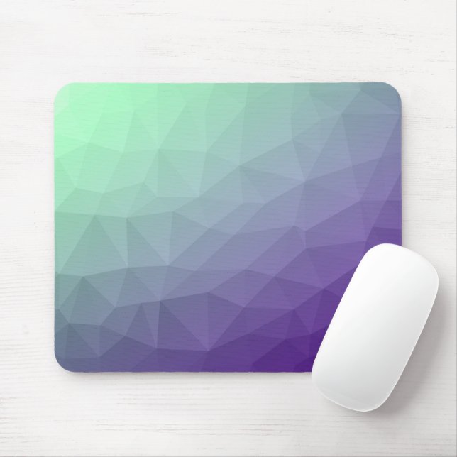 Purple green ombre gradient geometric mesh mouse pad (With Mouse)