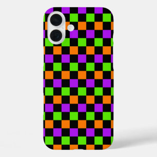 PURPLE GREEN ORANGE BLACK HALLOWEEN CUBES iPhone 16 PLUS CASE