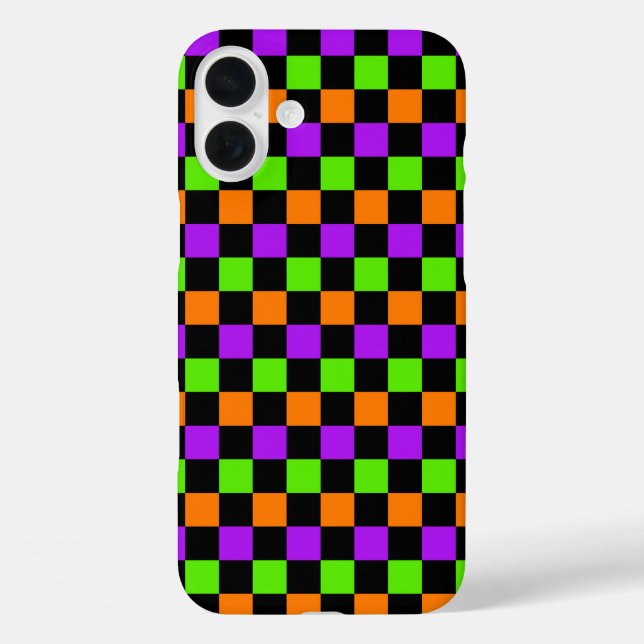 PURPLE GREEN ORANGE BLACK HALLOWEEN CUBES Case-Mate iPhone CASE (Back)