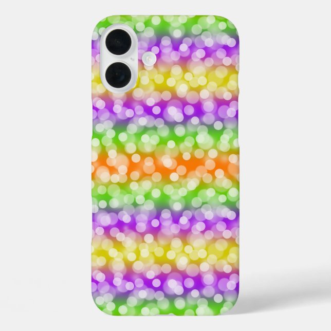 PURPLE GREEN ORANGE BLACK HALLOWEEN STRIPES Case-Mate iPhone CASE (Back)