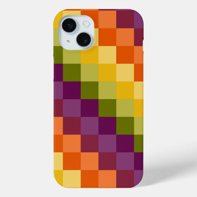PURPLE GREEN ORANGE YELLOW GEOMETRIC PATTERNS Case-Mate iPhone CASE (Back)