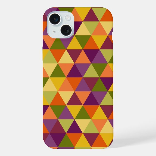 PURPLE GREEN ORANGE YELLOW GEOMETRIC PATTERNS iPhone CASE (Back)