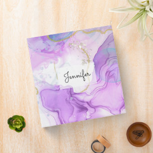 Purple, Green, Pink Flowing Colours Elegant Binder