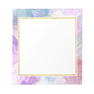 Purple, Green, Pink Flowing Colours Elegant Notepad