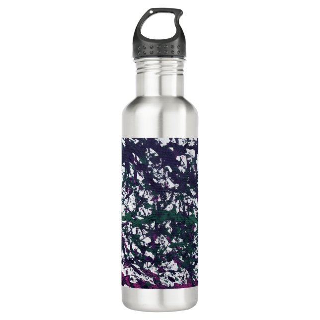 Purple, Green, Pink, Marble Artwork 710 Ml Water Bottle (Front)