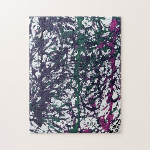 Purple, Green, Pink, Marble artwork Jigsaw Puzzle