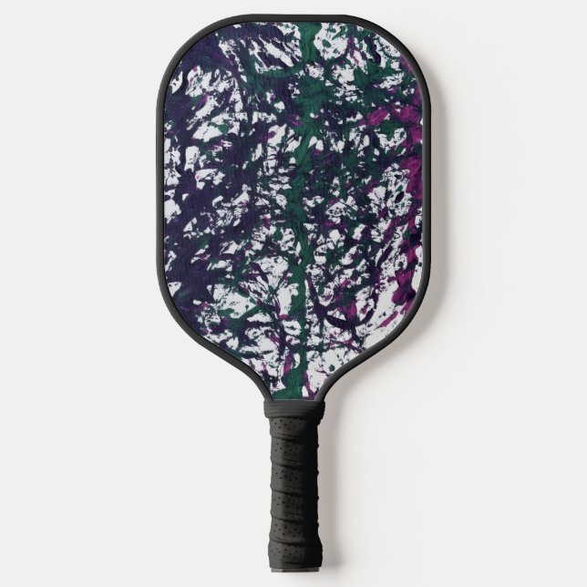 Purple, Green, Pink, Marble Artwork Pickleball Paddle (Front)