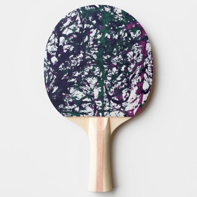 Purple, Green, Pink, Marble Artwork Ping Pong Paddle (Front)