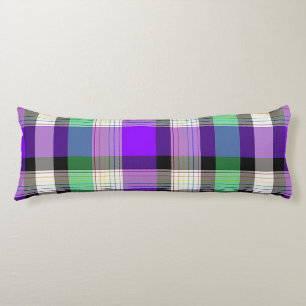 Purple & Green Plaid Body Pillow