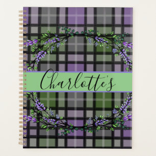 Purple green plaid lavender