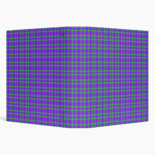 Purple Green Plaid Pattern Binder
