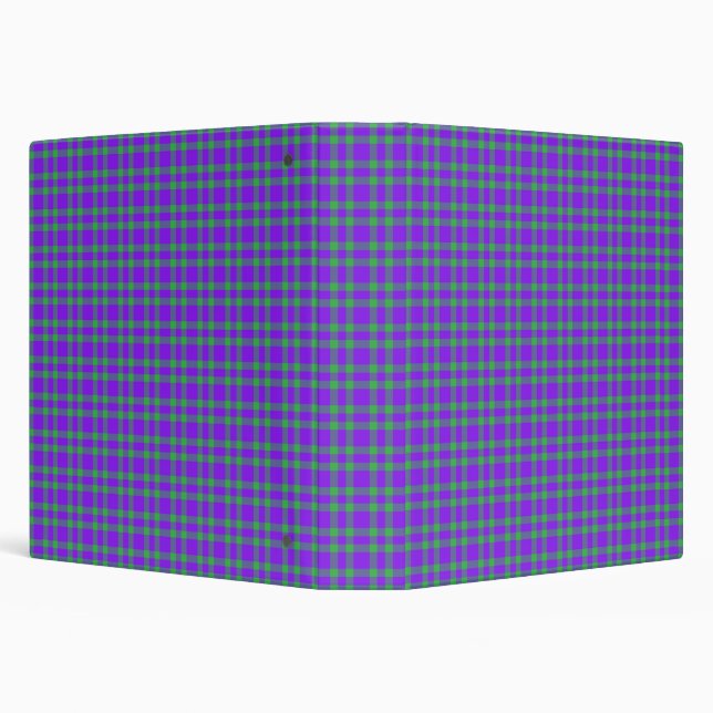 Purple Green Plaid Pattern Binder (Background)