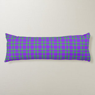 Purple Green Plaid Pattern Body Pillow
