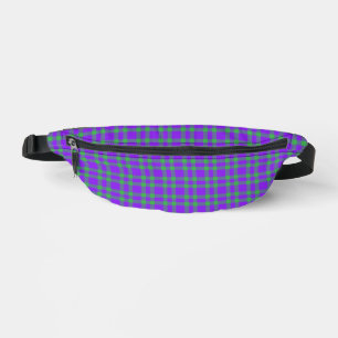 Purple Green Plaid Pattern Fanny Pack