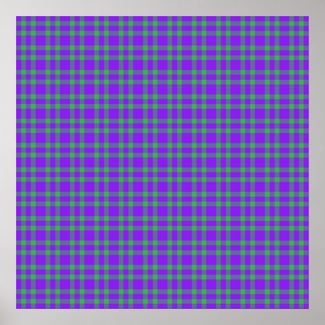 Purple Green Plaid Pattern Poster (Front)