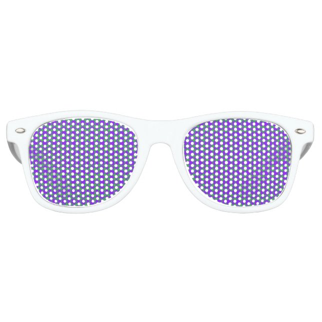 Purple Green Plaid Pattern Retro Sunglasses (Front)