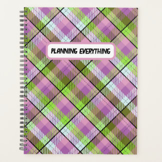 Purple Green Plaid Planner