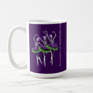 Purple Green Skeleton Ballerina Chasing Echoes Coffee Mug