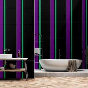 Purple + Green  Stripe Black   Wallpaper