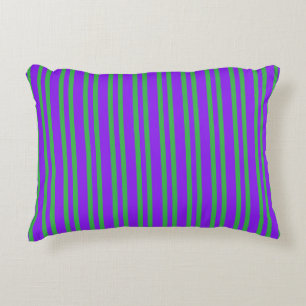 Purple Green Stripes Seamless Pattern Accent Pillow