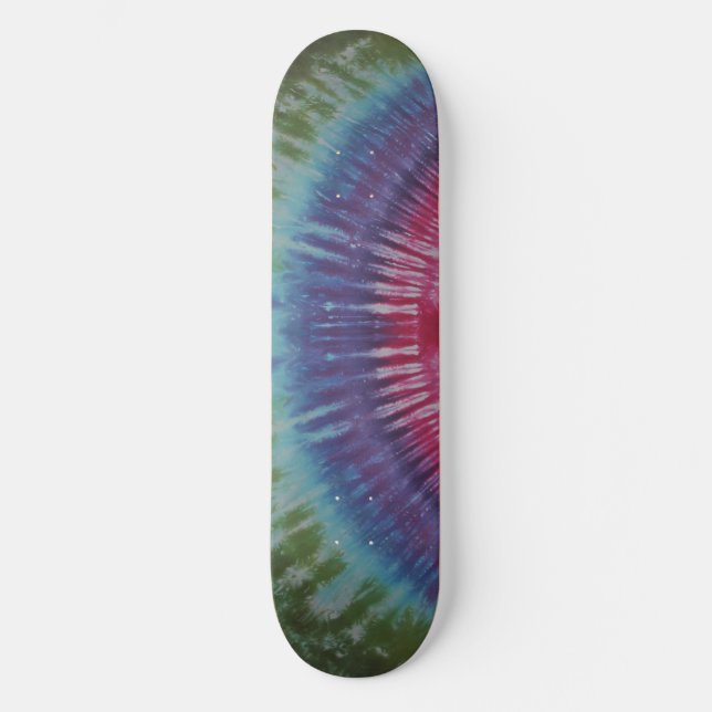 Purple & Green Tie Dye Skateboard (Front)