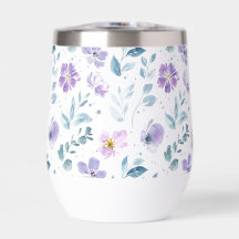 Purple Green Watercolor Wildflower