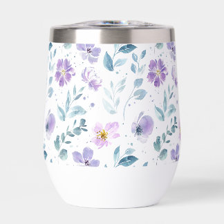 Purple Green Watercolor Wildflower