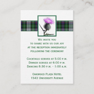 Purple, Green, White Tartan Thistle Enclosure Card