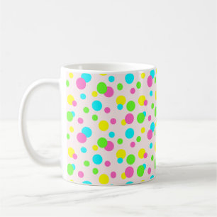 Purple Green Yellow Blue Pink Cute Polka Dot  Coffee Mug