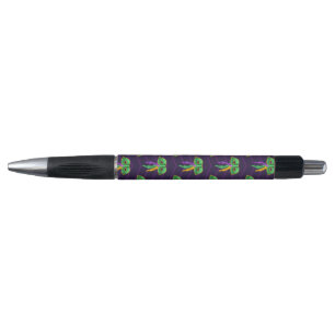 PURPLE GREEN YELLOW MARDI GRAS PATTERNS PEN