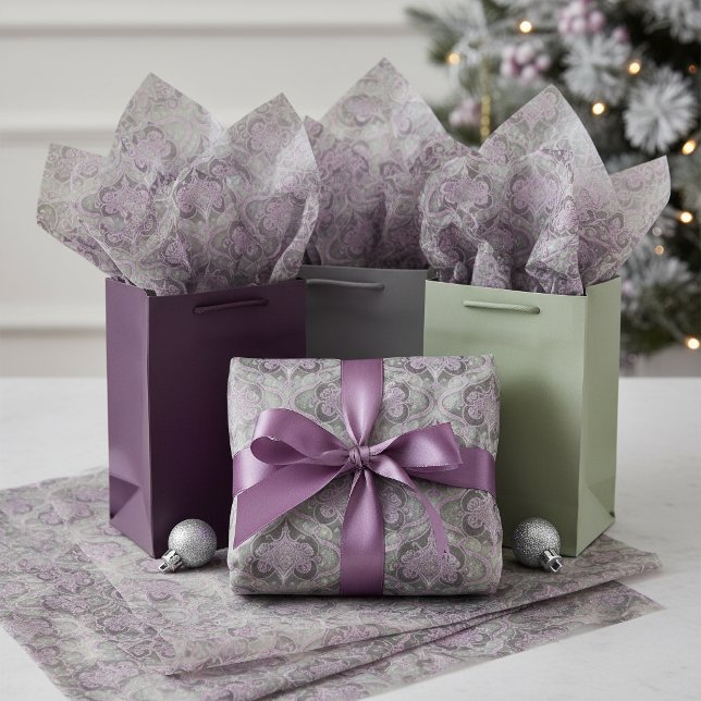 Purple GreenChristmas Pattern#30 ID1009 Tissue Paper (Creator Uploaded)